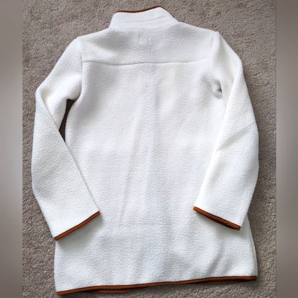 J.Crew Piped Sherpa Jacket/Fleece size XS Cream and Tan - Picture 4 of 7